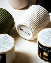 Load image into Gallery viewer, FLUTED WHITE Ceramic & Candle Set