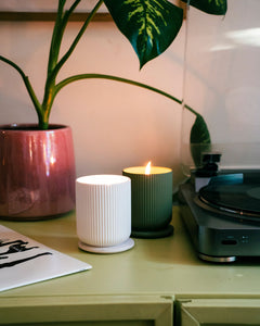 RETRO SAGE Ceramic & Candle Set